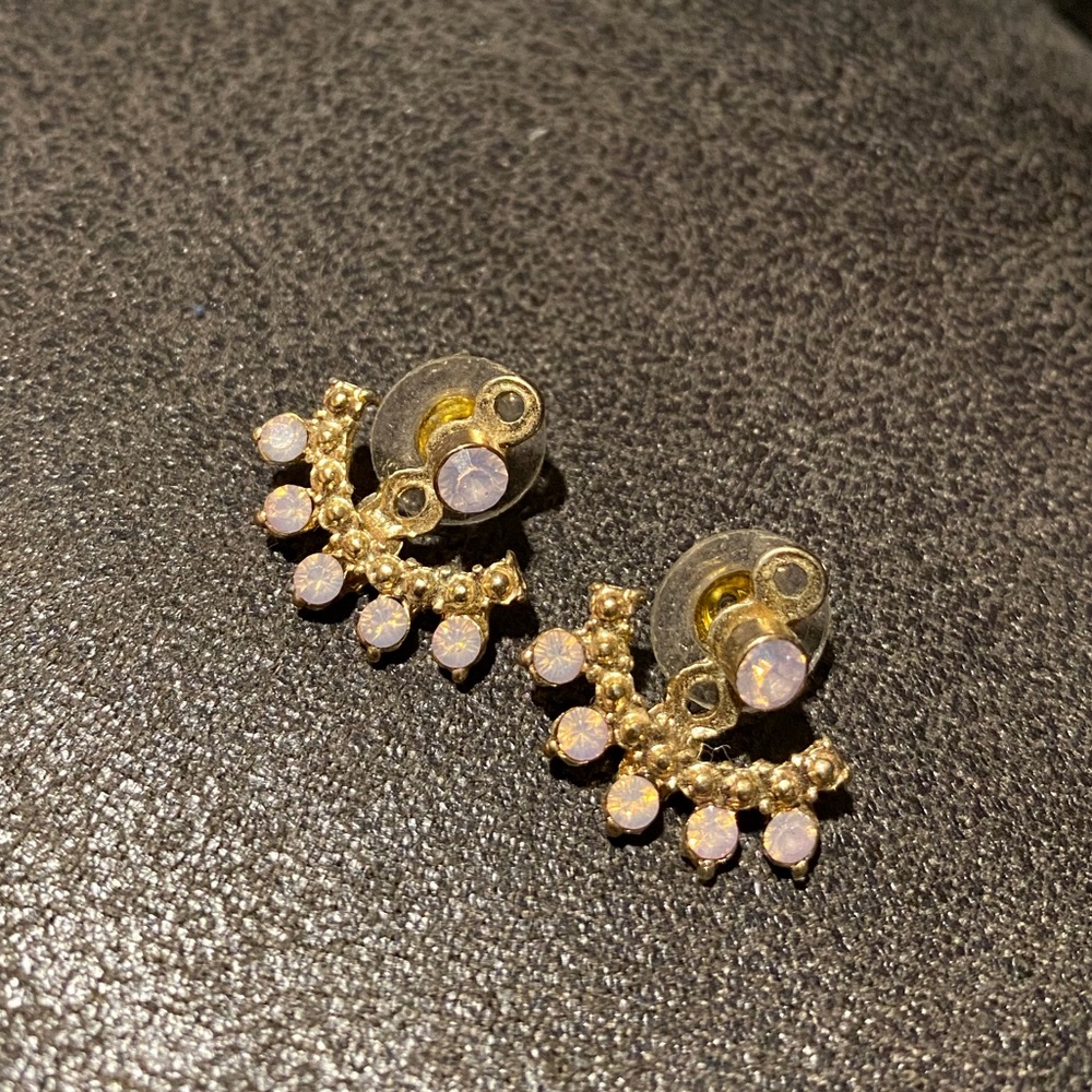gold and purple earrings